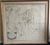 WILLIAM NICHELSON: A framed and glazed map.