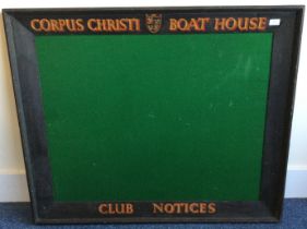 An unusual large boat house pin board in oak frame.