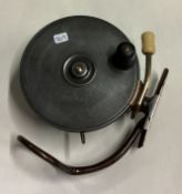 MALLOCH: A large brass mounted fly fishing reel.