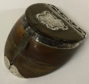 A rare 19th Century Scottish silver mounted double horn snuff box.