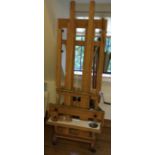 A good quality large artist easel with ratchet mechanism.