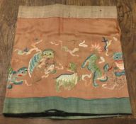 A large Chinese silk work tapestry.