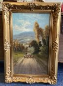 FRANK HIDER: (British, 1861 - 1933): A gilt framed and glazed oil on canvas.