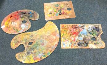 A collection of artists palettes.