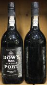 Two x 75cl bottles of Dow's 1985 Vintage Port. Bottled 1987.