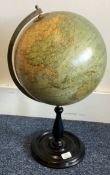 A good brass mounted globe on turned support. Est.