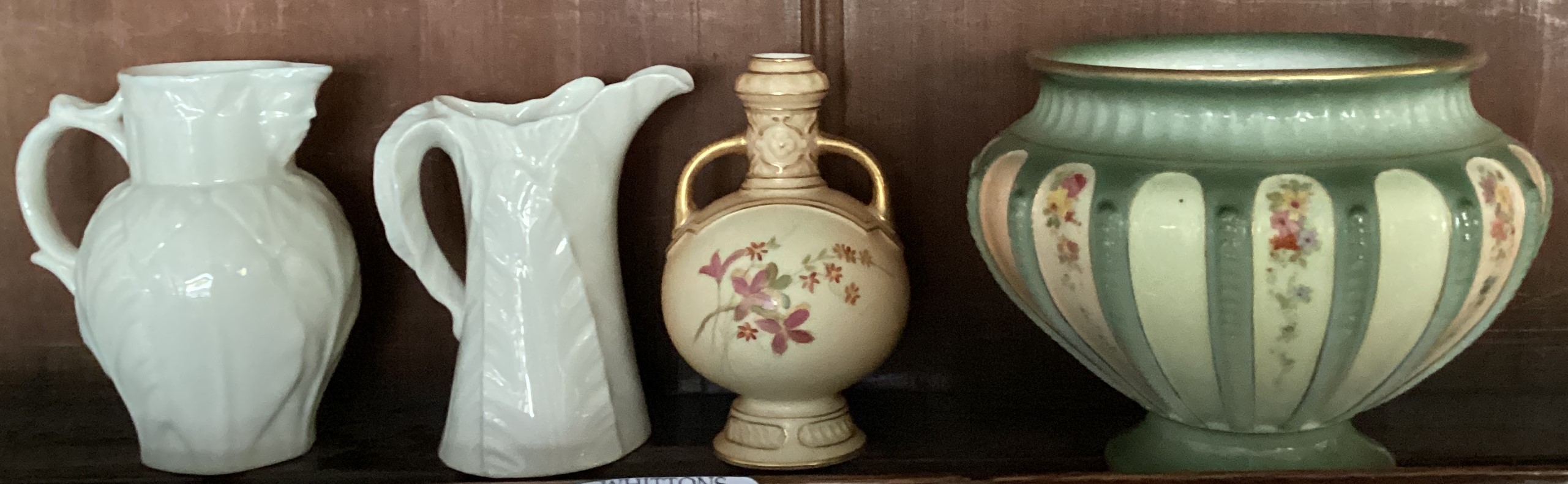 A small Royal Worcester sugar bowl together with a ewer etc.