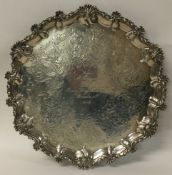 An attractive circular Victorian silver salver wit
