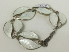DAVID ANDERSEN: A small silver and enamelled bracelet with chain decoration.