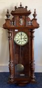 A good mahogany wall clock with enamelled dial.