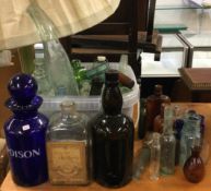A large collection of chemist bottles etc.