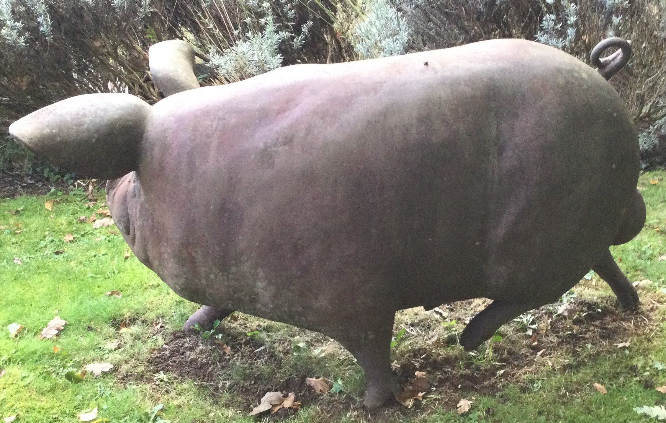 A massive garden ornament in the form of a pig with outstretched ears. - Image 3 of 3