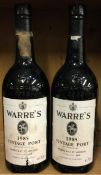 Two x 75cl bottles of Warre's 1985 Vintage Port. Bottled 1987.