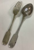 A mid 19th Century silver fork and spoon.