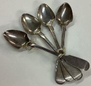 A set of four William IV silver egg spoons.