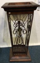 An unusual cast iron mounted stick stand.
