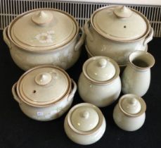 An extensive Denby Daybreak part dinner service.