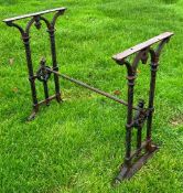 A cast iron table base.