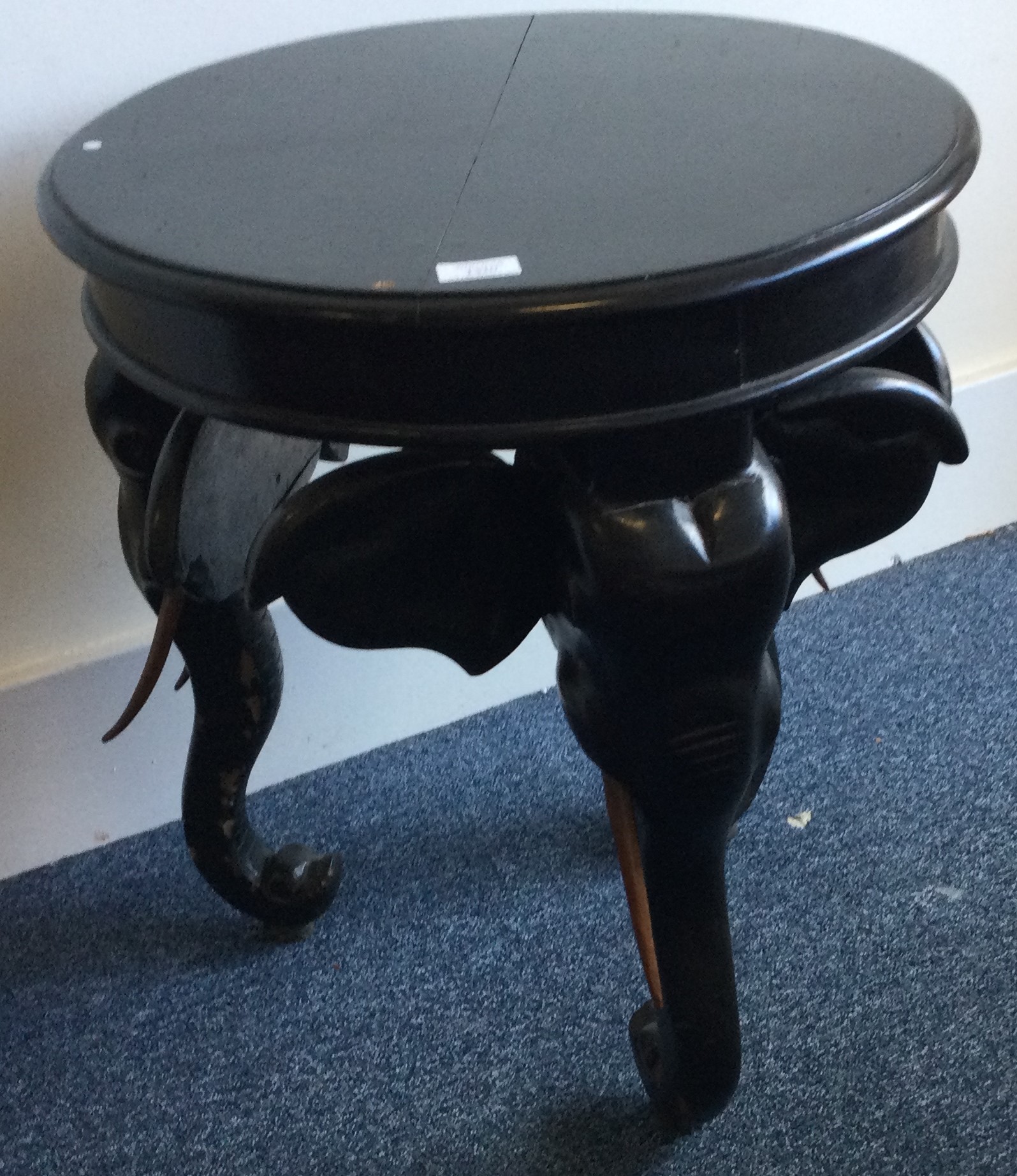 An unusual circular ebony table decorated with animals. - Image 2 of 2