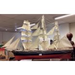 A good large model of a galleon on stand.