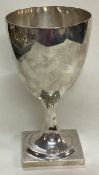 An 18th Century George III silver goblet with square base.