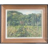 JOHN WOOLNER: (British, 20th Century): A framed oil on board depicting view of Bickleigh Castle.