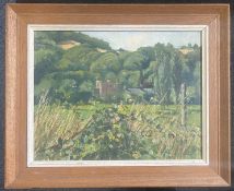 JOHN WOOLNER: (British, 20th Century): A framed oil on board depicting view of Bickleigh Castle.
