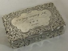 A Victorian silver engraved snuff box.