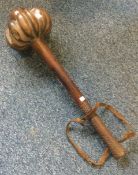 An old wooden 18th Century Fijian throwing club / Ula.