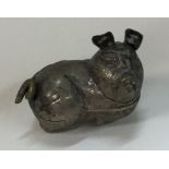 A Continental silver box in the form of a pig with lift-off lid.