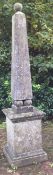 A good garden obelisk on square base with ball mounts.