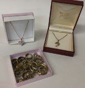 A group of 9 carat earrings, pendants etc.