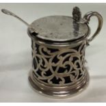 A Victorian silver pierced mustard pot.