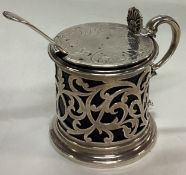 A Victorian silver pierced mustard pot.