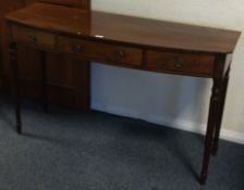 A good Victorian bow front three drawer side table.