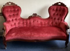 A good late Victorian button back chaise longue.