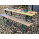 A pair of retro folding benches together with matc