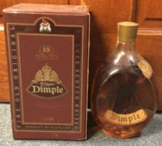 A boxed 1 litre bottle of '15 Years Old' Dimple Bl