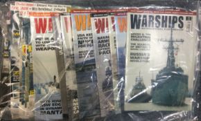 A selection of 'Warships International Fleet Review' magazines together with 'Ships Monthly'.