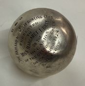 GLASGOW: OF BOWLING INTEREST: A silver bowling jack.
