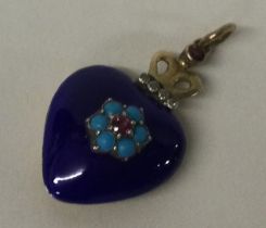 A Georgian style enamel and rose diamond pendant with loop top.