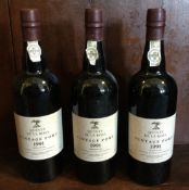 Three x 75cl bottles of Quinta De La Rosa Vintage Port 1991.