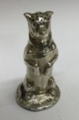A novelty Victorian silver pepper in the form of a cat. London 1874.