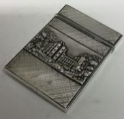 A rare William IV double-sided silver castle top card case depicting Windsor and Warwick castles.