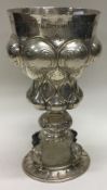 An Antique silver goblet. Marked to base.