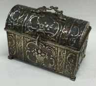 A chased Victorian silver casket embossed with fruit and animals. London 1900.