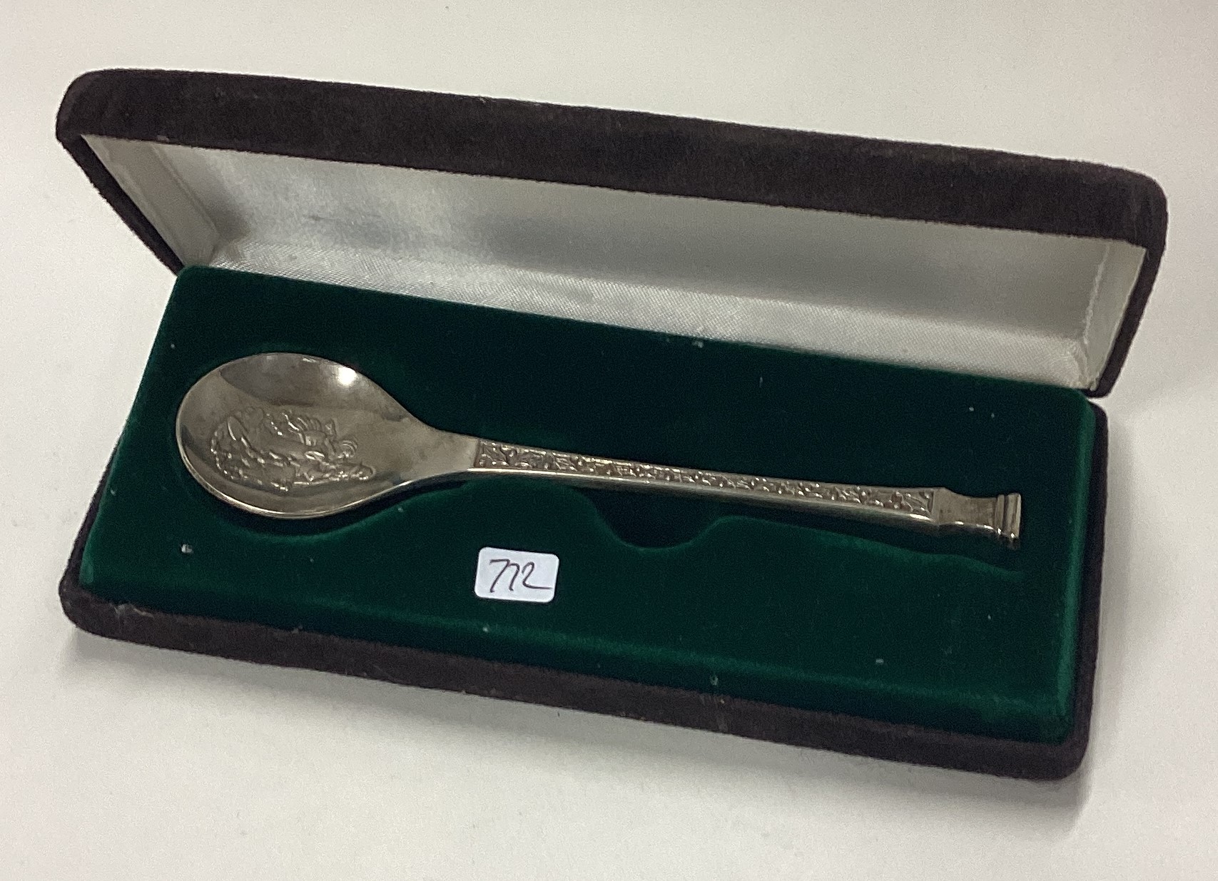 A cased silver English Christmas spoon.