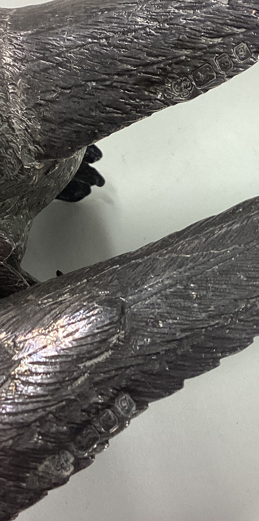 A large pair of textured silver pheasants. By Israel Freeman & Son. - Image 3 of 3
