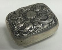 A Chinese export silver soap box. Marked to interior. Maker's mark 'YL'.