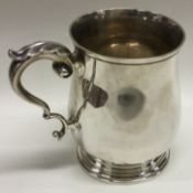 A silver baluster shaped mug. Marked to base.